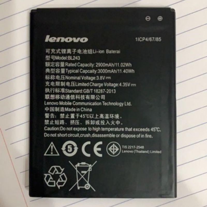 Pin Lenovo A7000, A7000 Plus (BL243) Dung Lượng 3000mAh bảo hành 6 tháng.