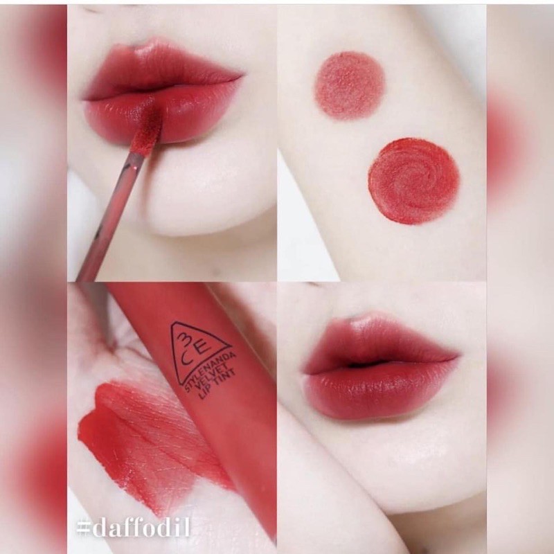 Son kem 3CE Velvet Lip Tint màu Daffodil - Đỏ đất