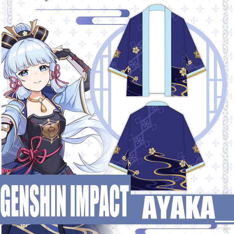 Áo Khoác Kimono YB4 Genshin Impact Kimono Kamisato Ayaka Haori BY4