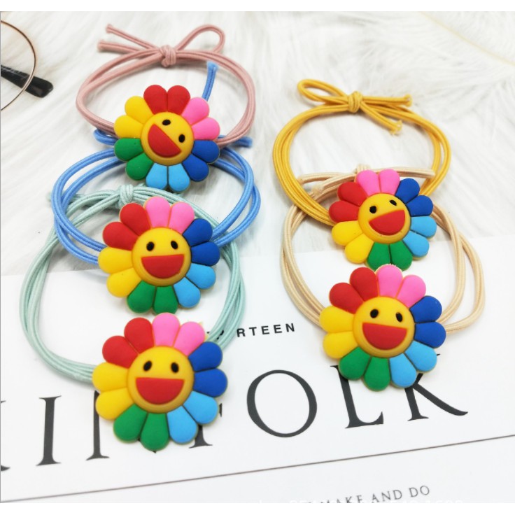 Combo 10 - Thun Cột Tóc Hình Hoa Mặt Trời 7 Màu Dễ Thương Style Hàn Quốc Hot Trend