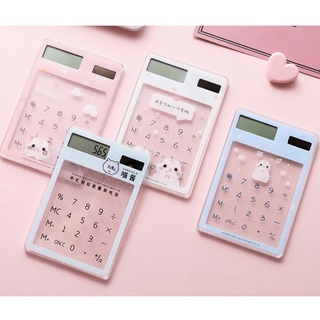 Máy tính cầm tay mini trong suốt pin năng lượng mặt trời