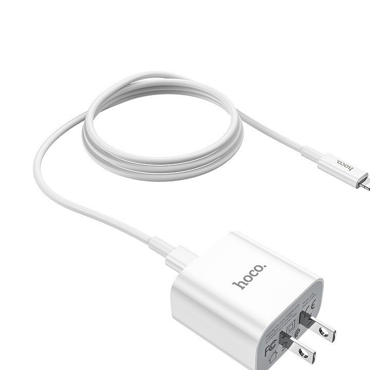 Bộ sạc 20W PD 3.0/2.0, QC.3.0 Hoco C76 kèm cáp Type-C to Lightning sạc nhanh 3A, PD 20W iPhone/iPad dài 1m