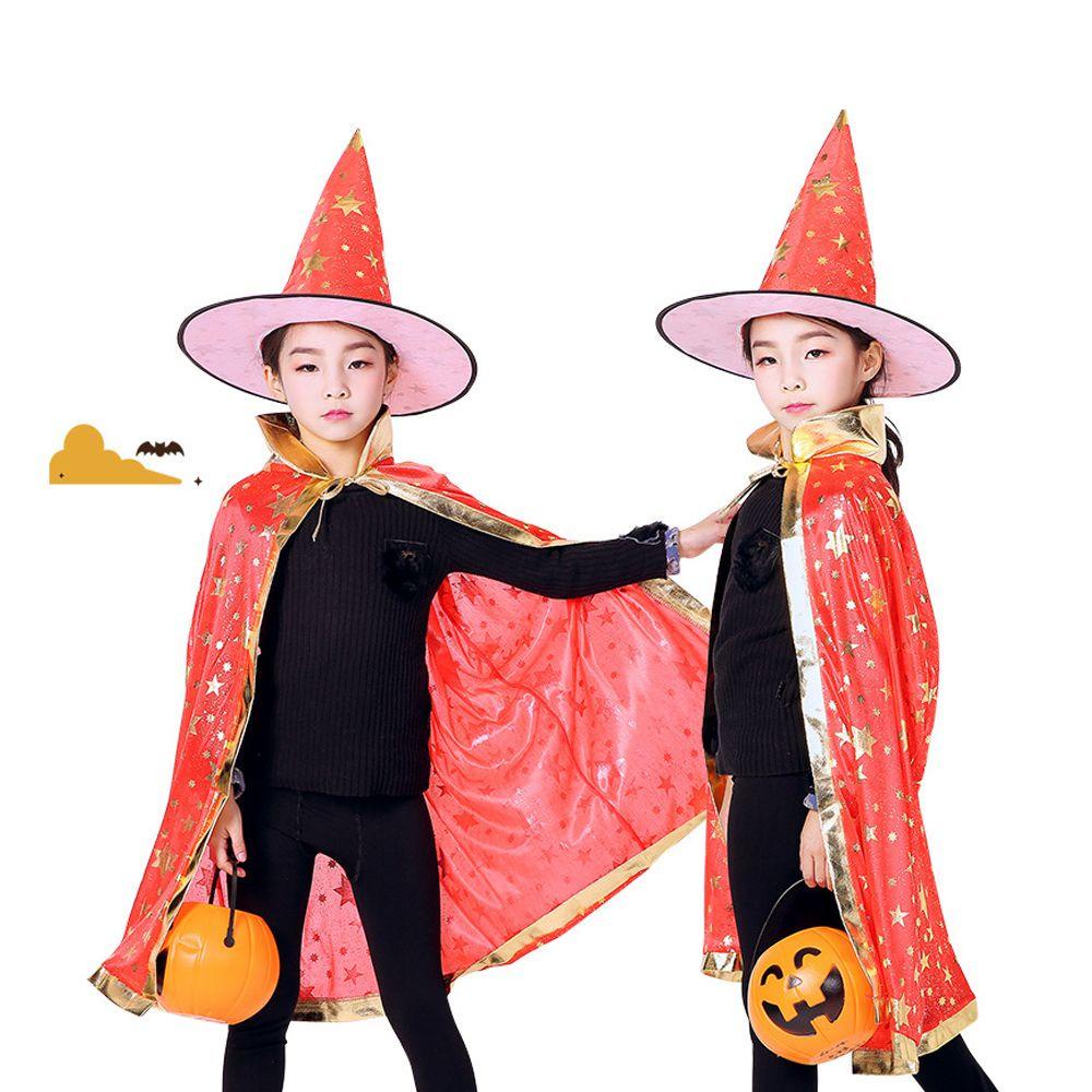 Bộ Áo Choàng Và Nón Phù Thủy Phong Cách Gothic Thời Trang Halloween Dành Cho Bé Trai Và Bé Gái