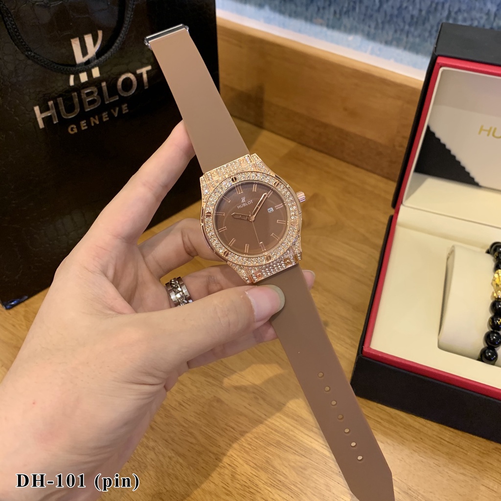 Đồng hồ nam nữ hublot dây cao su giá rẻ, Đồng hồ thời trang DH101 - Shop6906