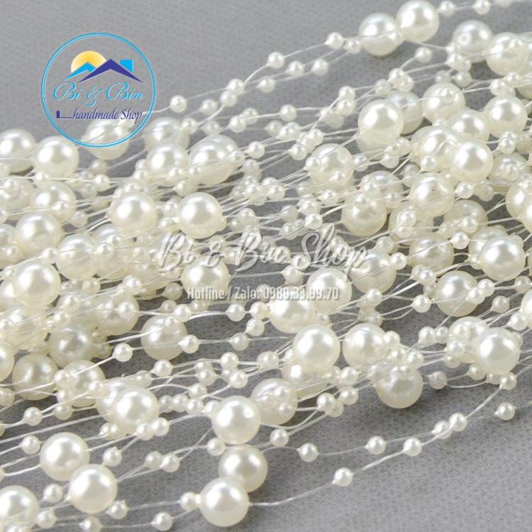 Gói 5m Dây Chuỗi Ngọc Hạt Trai Trang Trí Hoa Cưới Cho Cô Dâu, Trang Trí Tiệc Cưới - Bi & Bin Handmade Shop