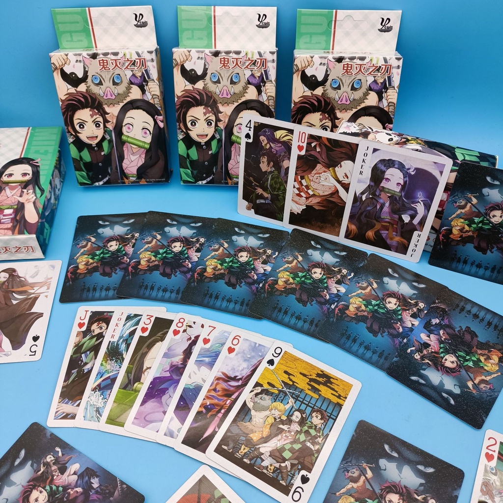 Bộ bài tây in hình nhân vật hoạt hình Demon Slayer Kimetsu No Yaiba