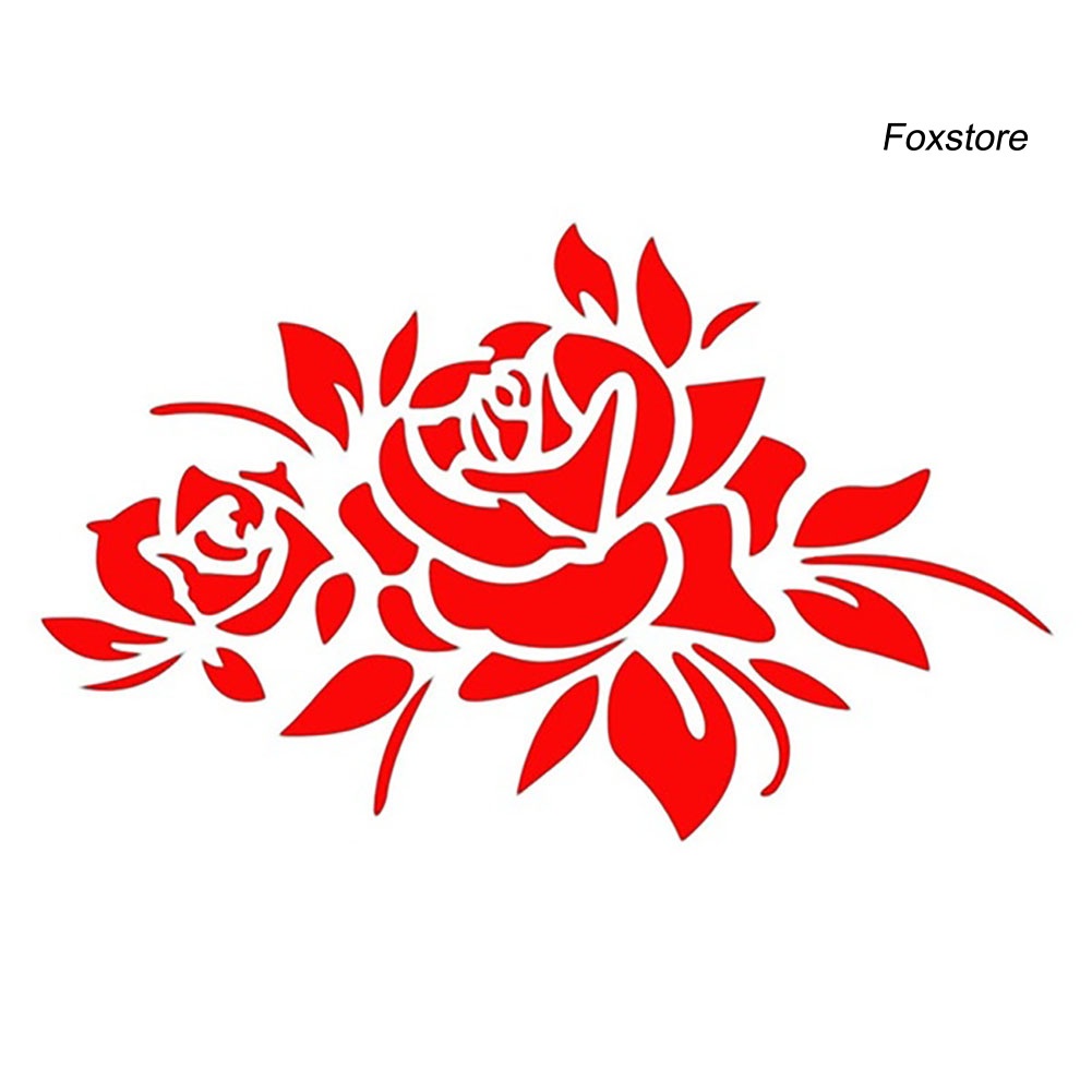 Nhãn Dán Trang Trí Xe Hơi Họa Tiết Hoa Hồng Phản Quang Độc Đáo