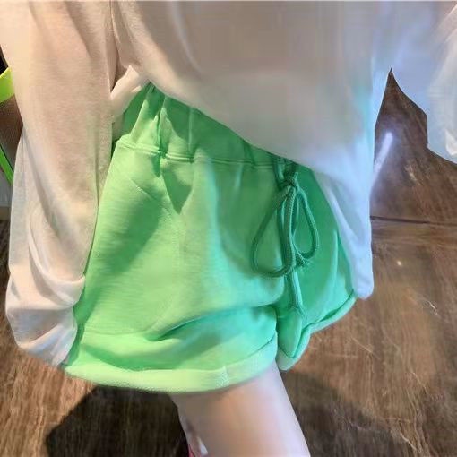 Jiashucheng Quần Short Thể Thao Lưng Thun Ống Rộng Thời Trang Năng Động Cho Nữ