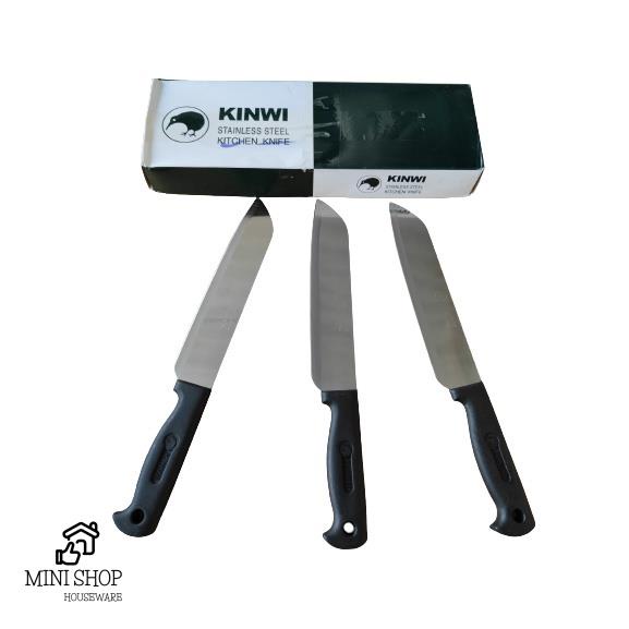 Dao Kinwi Stainless Steel Kitchen Knife Cán Nhựa Đen Dài 27cm - No.477