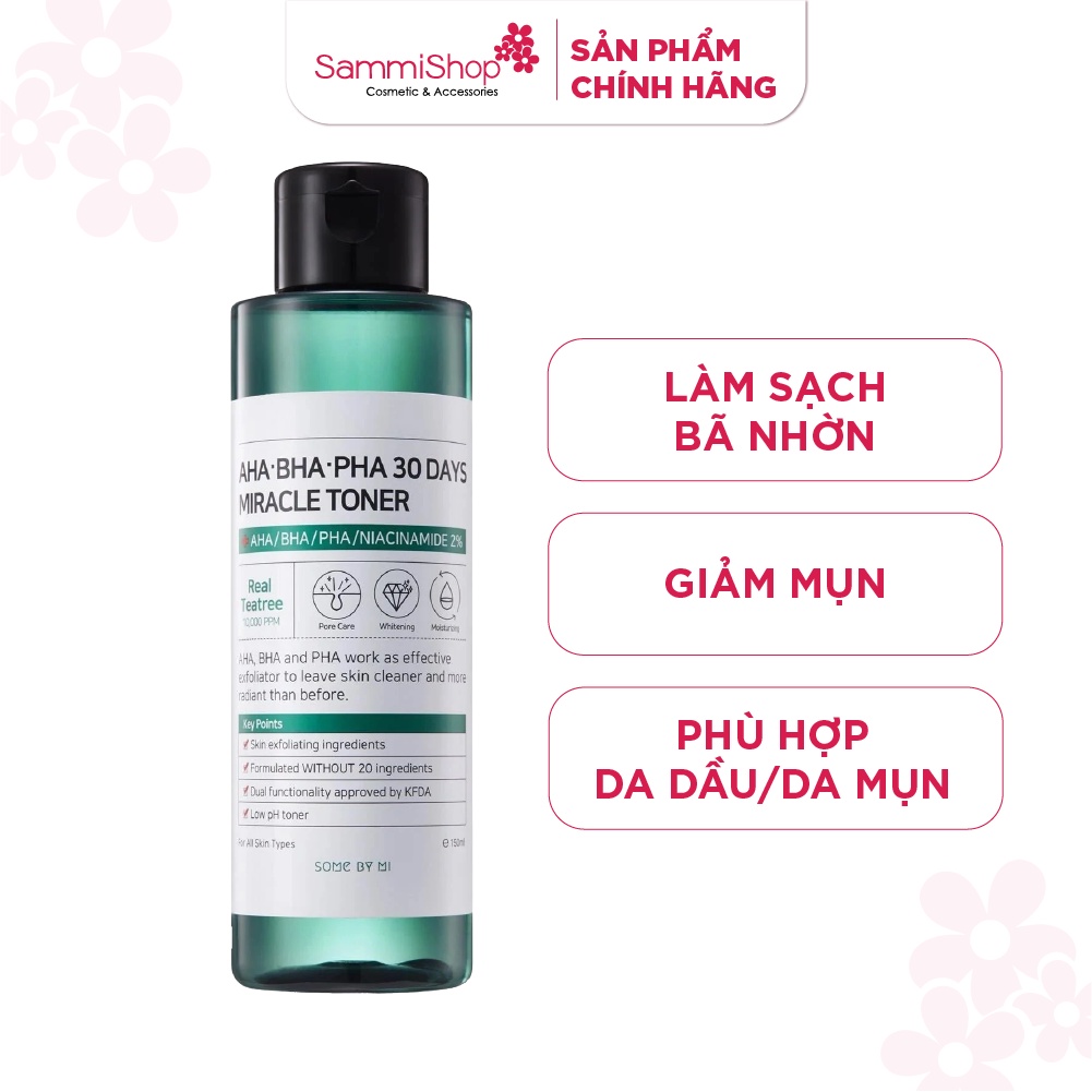 Some By Mi Nước hoa hồng AHA-BHA-PHA 30 Days Miracle Toner 150ml