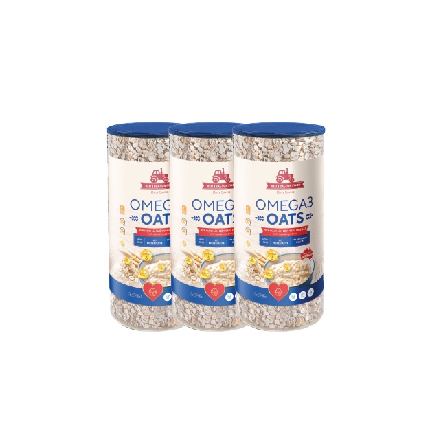 Yến mạch nguyên chất Omega 3 Red Tractor Foods thùng 24 hũ x 500gr