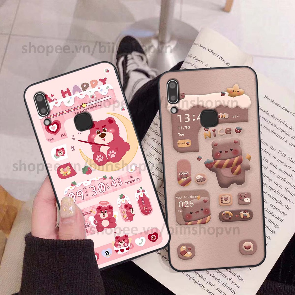 Ốp Vivo Y91 / Y91c / Y93 / Y95 in 3D icon gấu nổi siêu xinh, siêu đáng yêu, cá tính phong cách