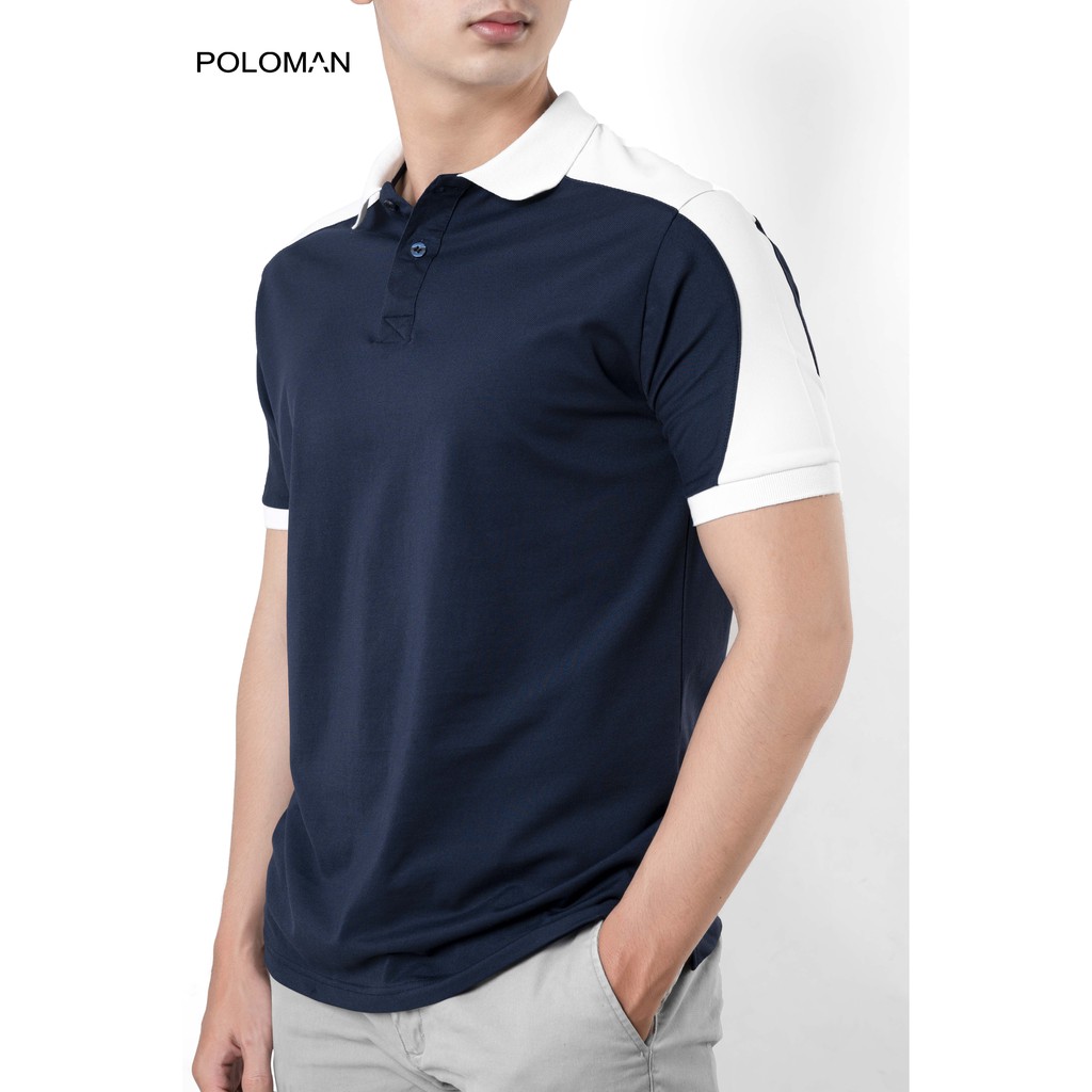 Áo Polo nam cổ bẻ phối Botar vải cá sấu Cotton xuất xịn,chuẩn form,sang trọng-lịch lãm P22 - POLOMAN | BigBuy360 - bigbuy360.vn