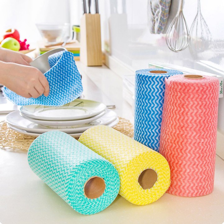 Cuộn khăn vải không dệt lau chén đĩa ( 50 miếng)