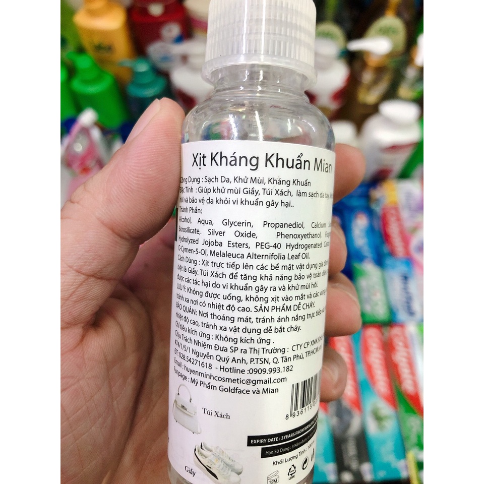 Xịt Kháng Khuẩn Đa Năng Khử Mùi Hôi Mian Giày/ Túi Xách/ Vật Liệu Bằng Da