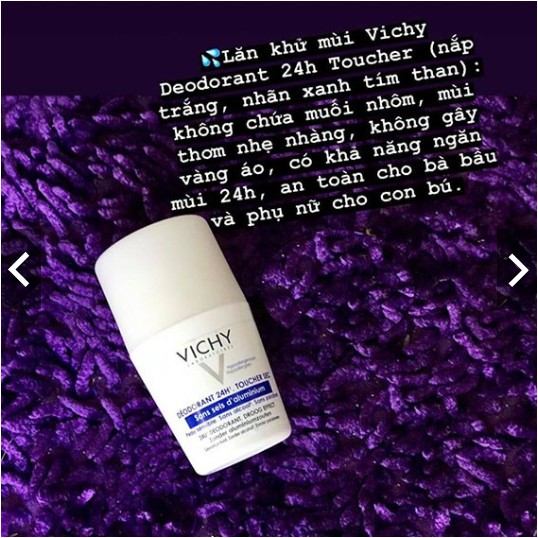 Lăn Khử Mùi Vichy Deodorant 24h Toucher SEC (Không Muối Nhôm) - Cila House