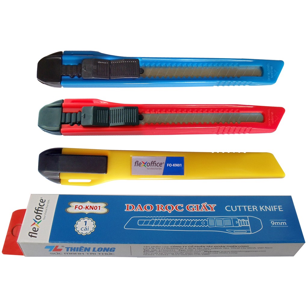Dao Rọc Giấy Flexofice - FO-KN01 (9mm) (1 Hộp)