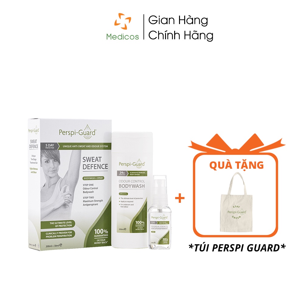 Bộ Sữa Tắm & Xịt Khử Mùi Perspi Guard Sweat Defence - Giải Pháp Khử Mùi & Ngăn Tiết Mồ Hôi Số 1 Anh Quốc