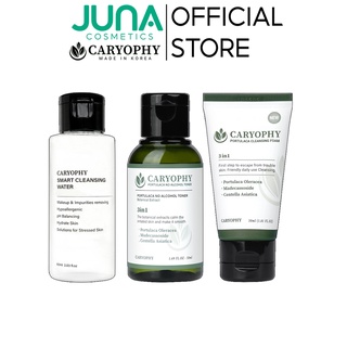 Combo chăm sóc da mụn Caryophy Portulaca (tẩy trang 60ml sữa rửa mặt 30ml toner 50ml)