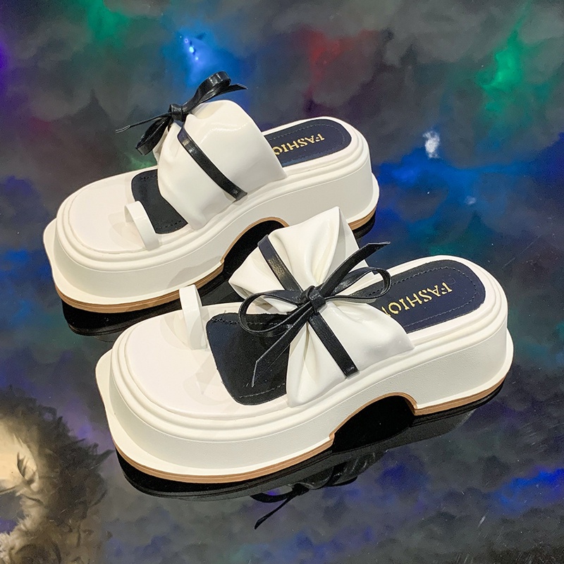 Xăng đan Đế Dày Đính Nơ Thời Trang Cho Nữ