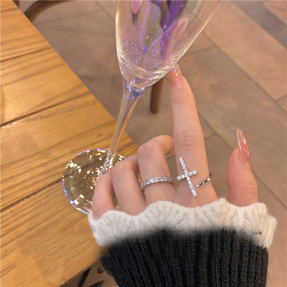 Nhẫn Hở Đính Đá Zircon Nhiều Màu Thời Trang Cổ Điển Cho Nữ