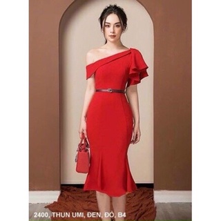 Đầm body lệch vai đuôi cá. TK