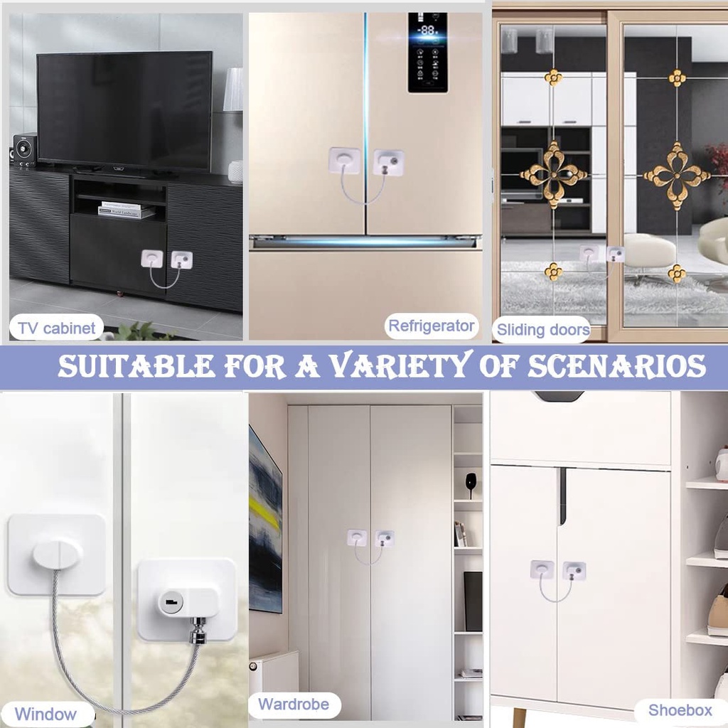 Dây Khóa Cửa Sổ/ Cửa Tủ Lạnh 3M Bằng PVC Không Cần Khoan Tiện Dụng Cho Bé