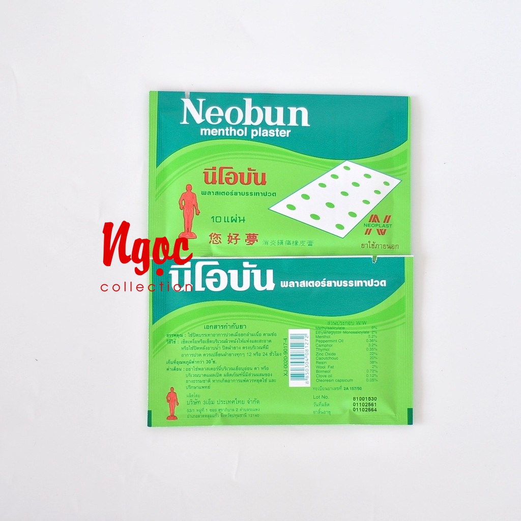 Cao dán giảm đau Neobun Thái Lan
