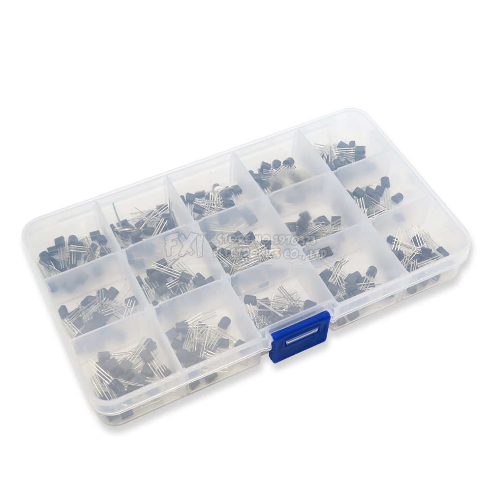 Set 300 Linh Kiện Điện Tử 2N2222 S9012 S9013 S9014 S8050 S8550 2N3904 2N3906 2N5401 2N5551 A42 A92 A1015 C1815 13001 15Value