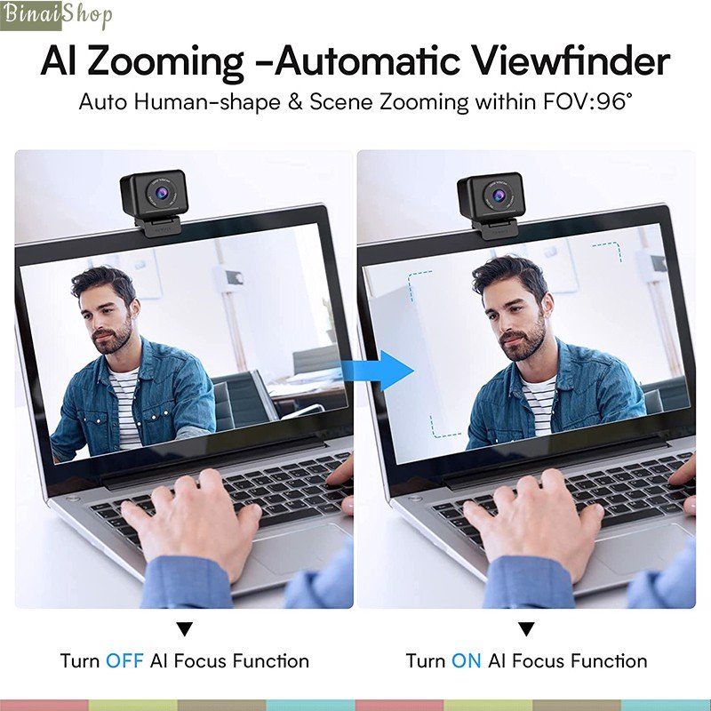 Emeet Jupiter - Webcam Tích Hợp Micro Kèm Loa, Góc Rộng 96°, Tự Động Lấy Nét, Khử Ồn Khử Vọng
