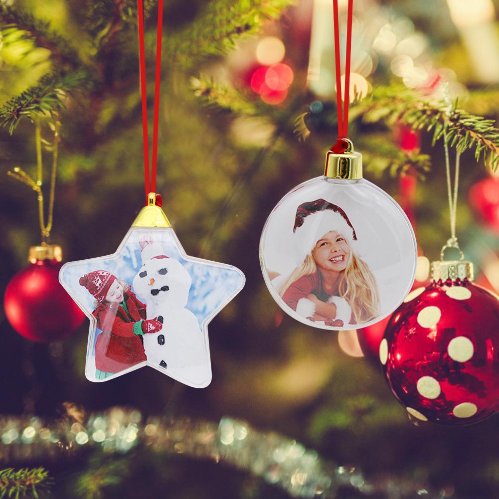 Mặt dây có thể lồng hình ảnh bản thân thiết kế dễ thương dùng để trang trí cây thông noel
