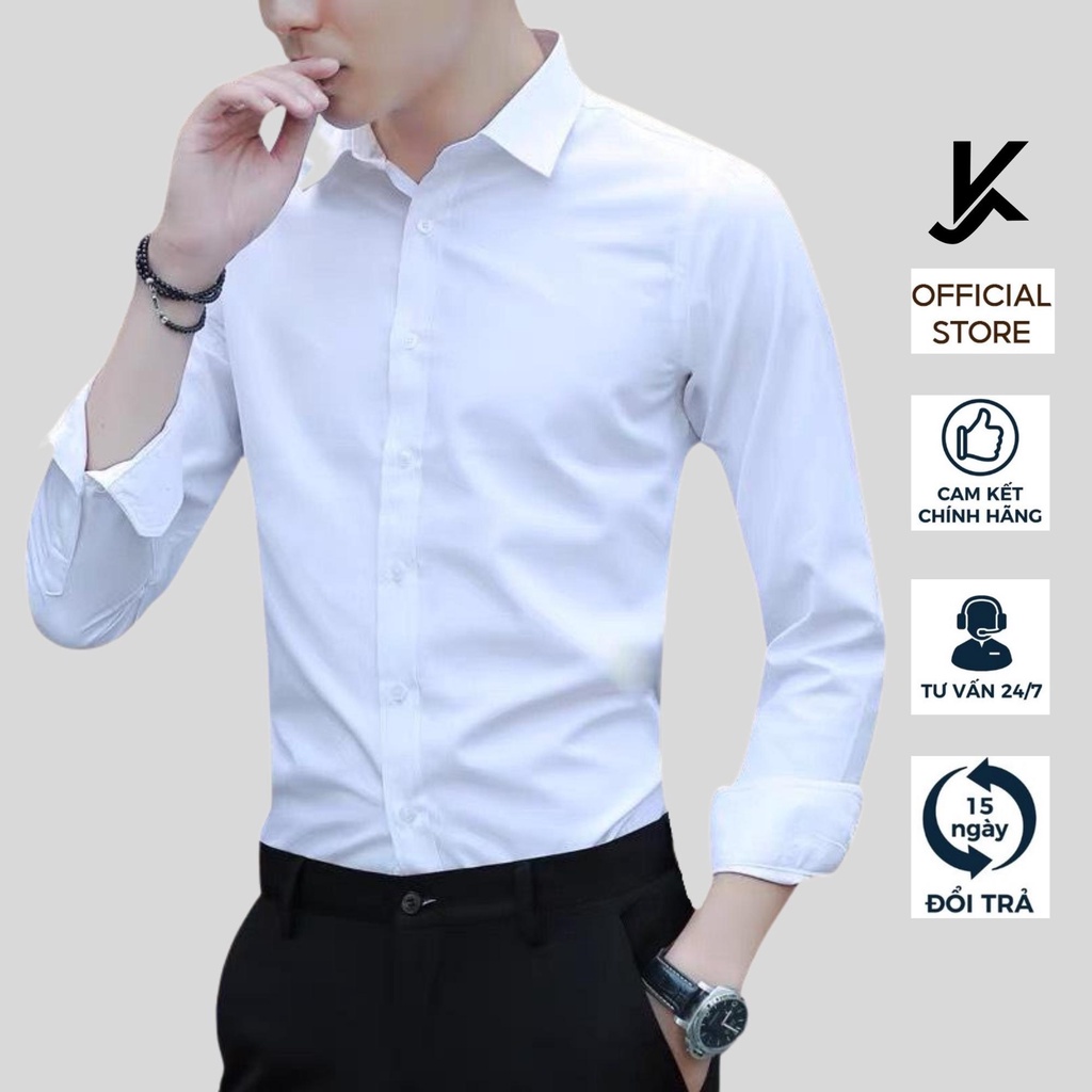 Áo sơ mi nam tay dài KJ chất cotton mịn mát kiểu dáng Basic Form slimfit phong cách công sở cao cấp KJ-Vua Quần Jean