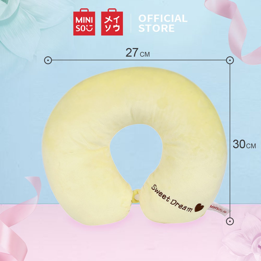 Miniso Gối kê cổ gối chữ u (Xanh nhạt/Vàng)