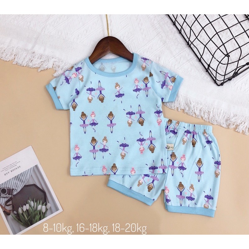 Bộ cotton xuất Hàn cho bé gái - hình cô gái