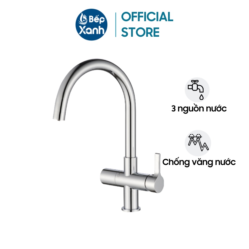 Vòi rửa chén Malloca K150DW - Tích hợp nước uống, Đồng thau mạ Chrome - Hàng Chính Hãng