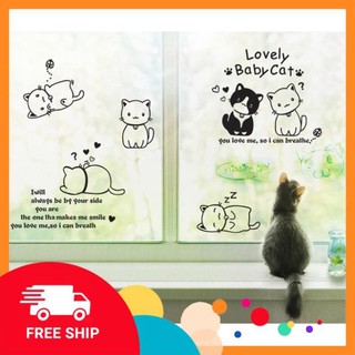 ⚡️𝗙𝗥𝗘𝗘𝗦𝗛𝗜𝗣⚡️ Decal dán tường Mèo xinh