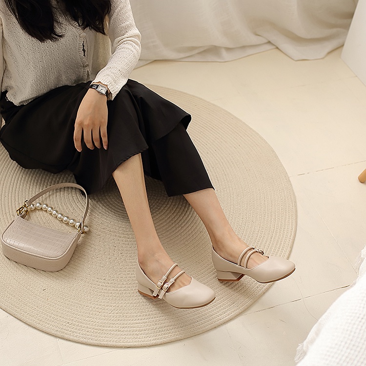 💖FULLBOX💖 Giày búp bê nữ đế thấp 3 phân quai đôi ngang