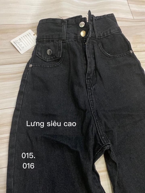 Quần baggy bò cạp cao hai khuy túi trước hàng có size