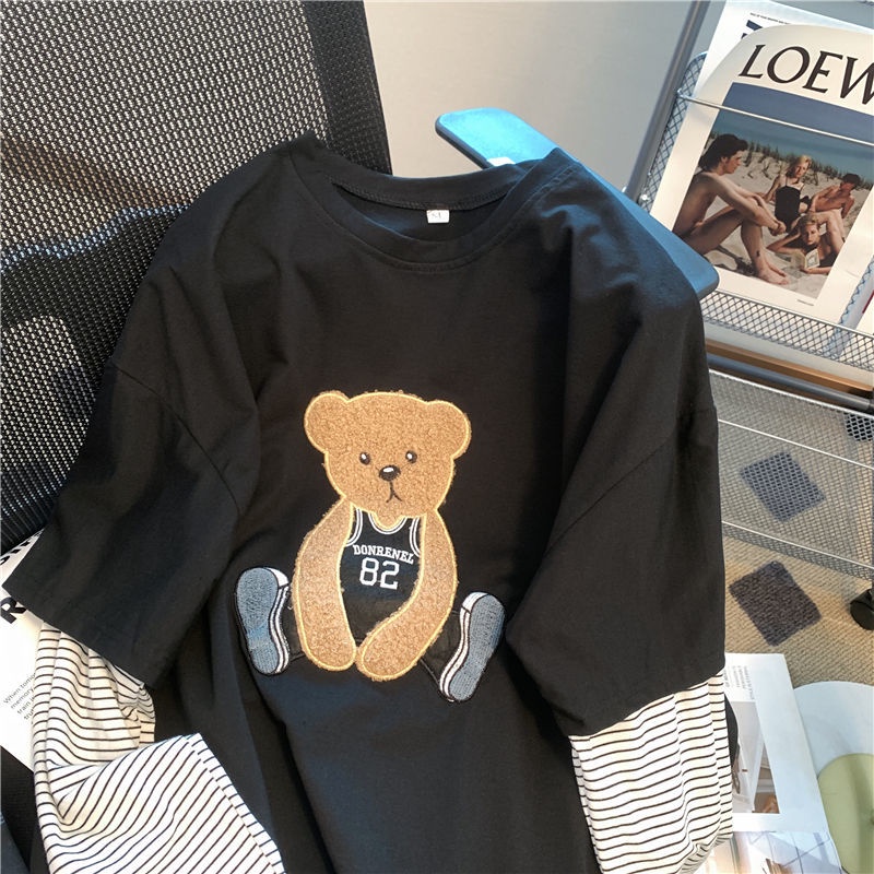 Áo Giả Hai Lớp Họa Tiết Kẻ Sọc Thời Trang Mùa Thu Mới Cho Nữ