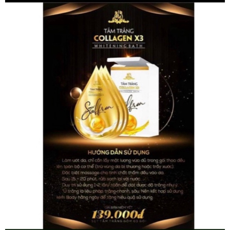 Tắm Trắng Colagen X3 Saffron