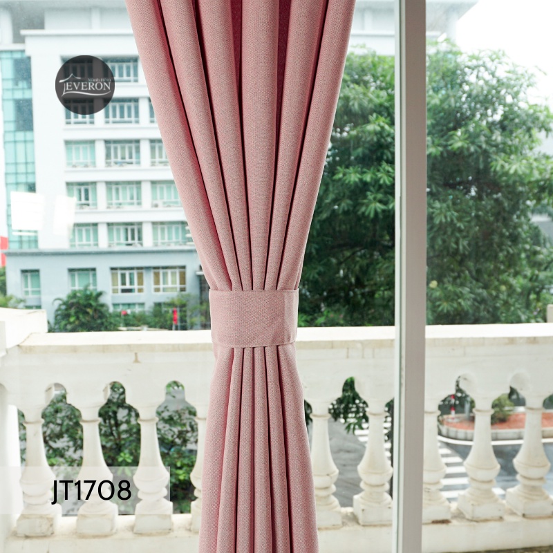 Rèm may sẵn Everon nhiều kích thước màu hồng pastel (giá tốt)