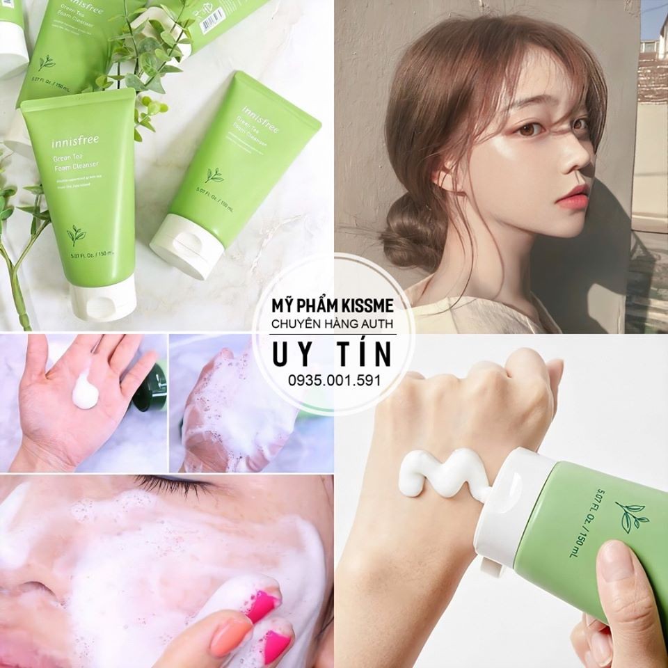 (CÓ BILL) SỮA RỬA MẶT TRÀ XANH GREEN TEA FOAM CLEANSER INNISFREE Mẫu mới 2019