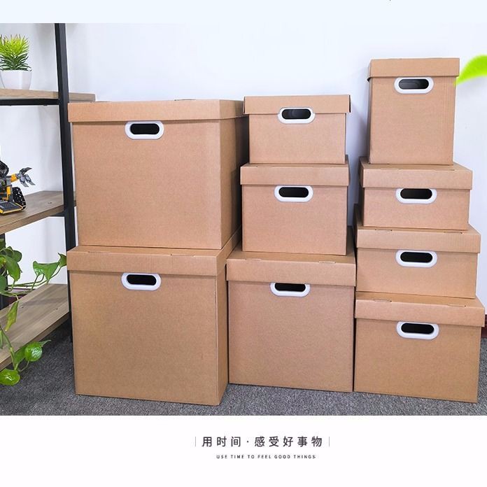 Hộp đựng hồ sơ giấy kraft lưu trữ sách có nắp di chuyển IKEA thùng carton