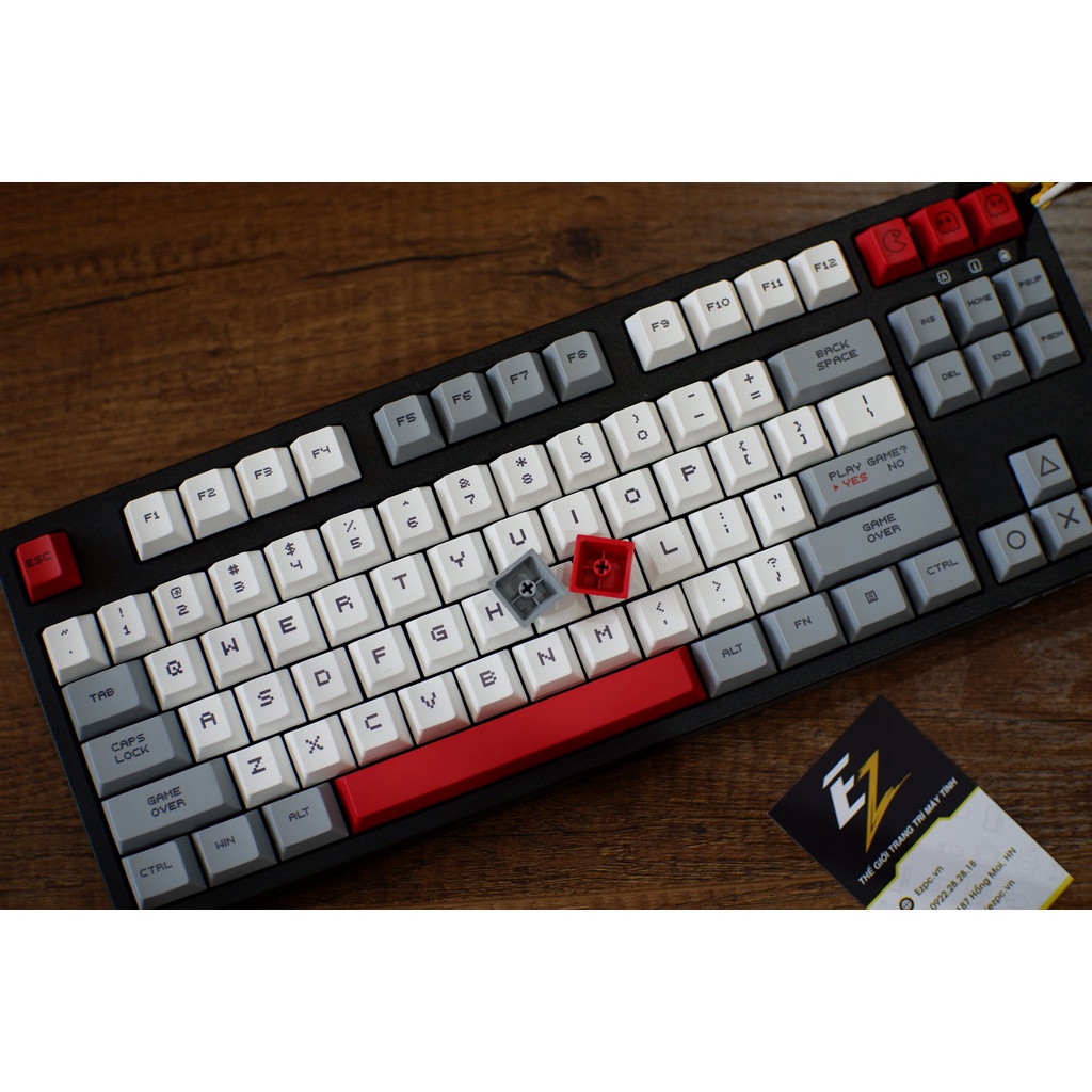 Keycap Pacman 8Bit Cho Bàn Phím Cơ Chất Liệu Thick PBT Cherry Profile In Dyesub 114 Phím |Geabros