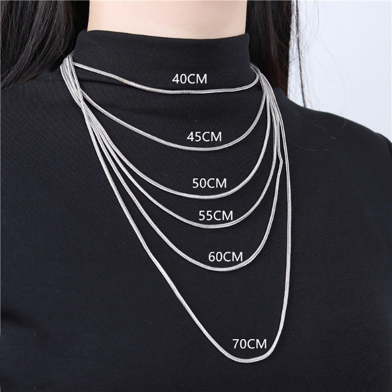 Vòng cổ Bạc Sterling S925 Dày 1.6-2.8MM 16 18 20 22 24 26 28 Inch Làm Thủ Công Cho Nam Và Nữ