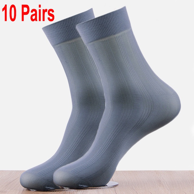 Set 10 Đôi Vớ Thể Thao Sợi Tre Mỏng Thấm Hút Mồ Hôi Thoáng Khí Khử Mùi Cho Nam