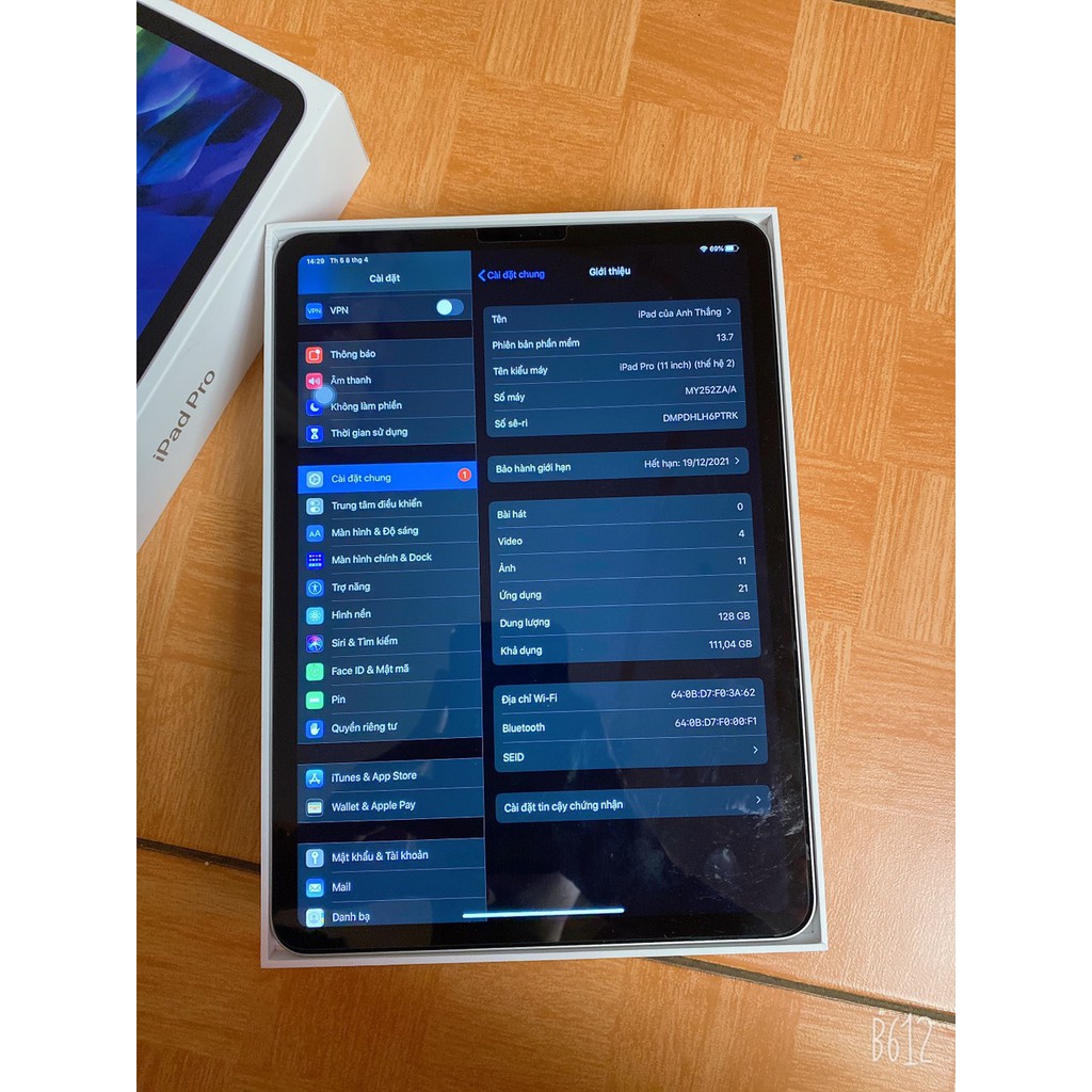 𝗜𝗣𝗔𝗗 𝗣𝗥𝗢 𝟭𝟭 𝟮𝟬𝟮𝟬 𝗪𝗜𝗙𝗜 𝟭𝟮𝟴𝗚 silver chính hãng 𝗙𝘂𝗹𝗹𝗯𝗼𝘅 (𝗖𝗼̀𝗻 𝗕𝗛 19/12/𝟮𝟬𝟮𝟭 ) | BigBuy360 - bigbuy360.vn