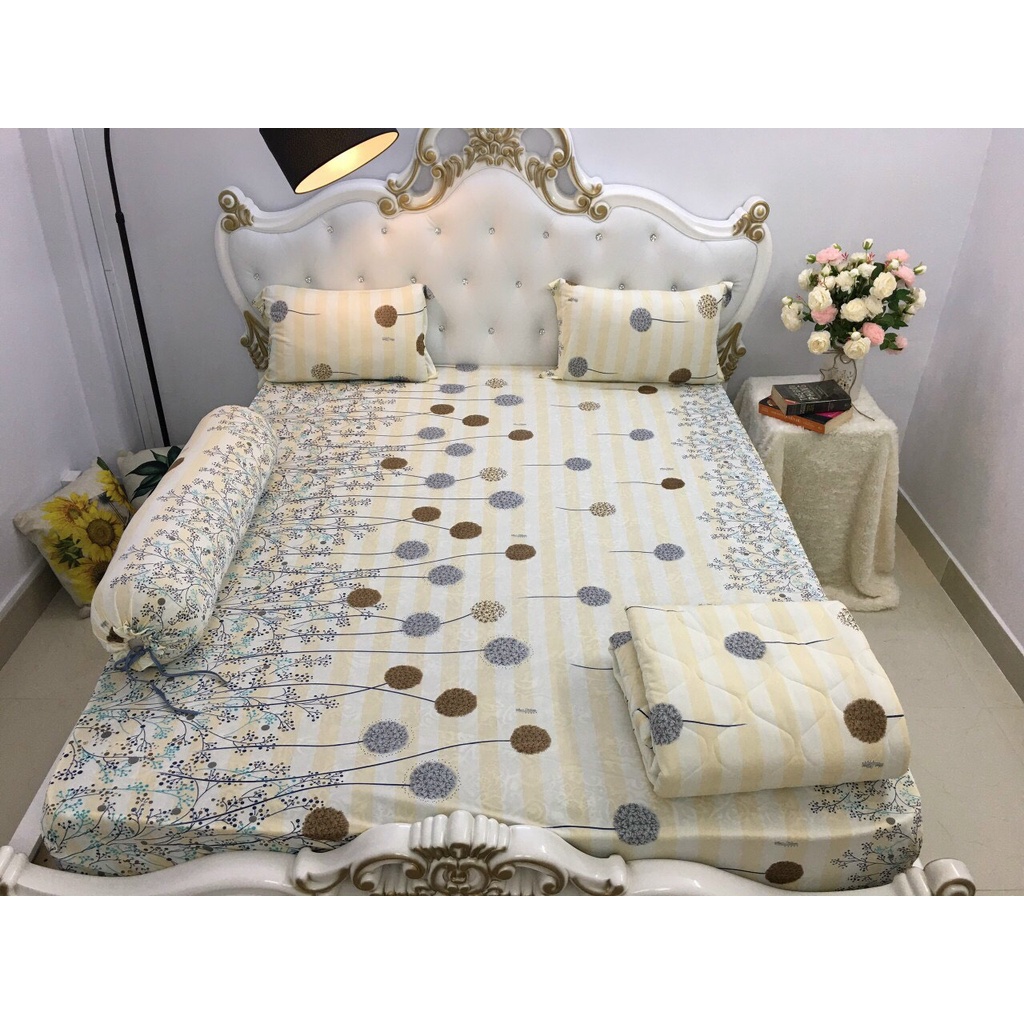 Bộ Drap Thun Màu Hàn Quốc Mát Lạnh Cực Hot - 4 món {inbox chọn màu nha bạn}