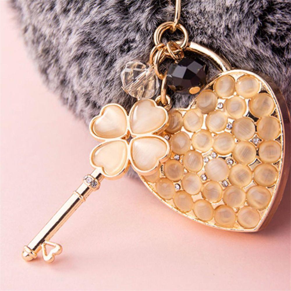 QUINTON Simple|Key Pendant Car Accessories Keys Holder Love Heart Keychain Packaging Decoration Interior Accessories Fashion Metal|Backpack Pendant Women's Bag Charm Key Ring/Multicolor