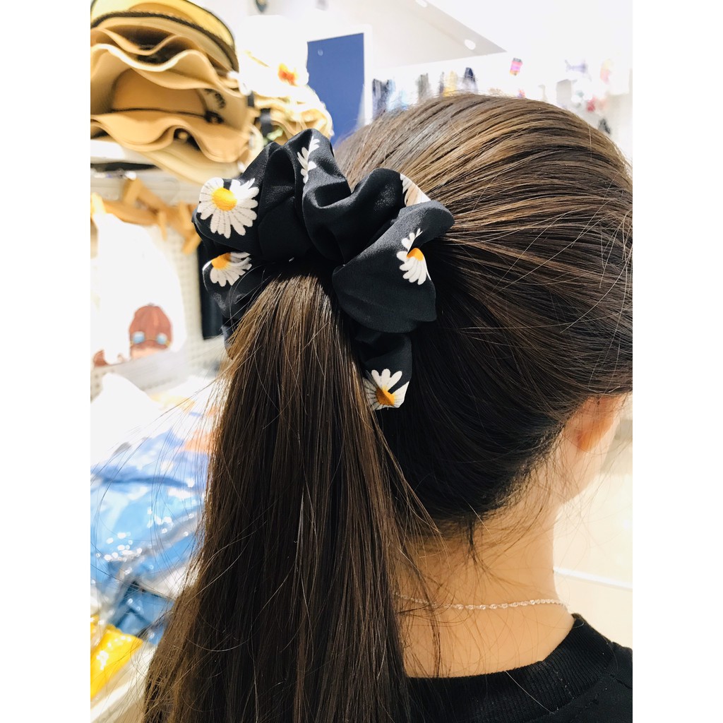 [Nowship2h] Cột Tóc, Dây Cột SCRUNCHIES Bông Cúc Nhiều Màu - Mã DT001